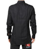 Dolce & Gabbana Black Floral Gold Cotton Dress Formal Shirt