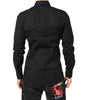 Dolce & Gabbana Black GOLD Cotton Dress Formal Shirt