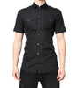 Dolce & Gabbana Black Short Sleeves Cotton GOLD Casual Shirt