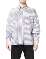Dolce &amp; Gabbana White Black Stripe Button Down Casual Shirt