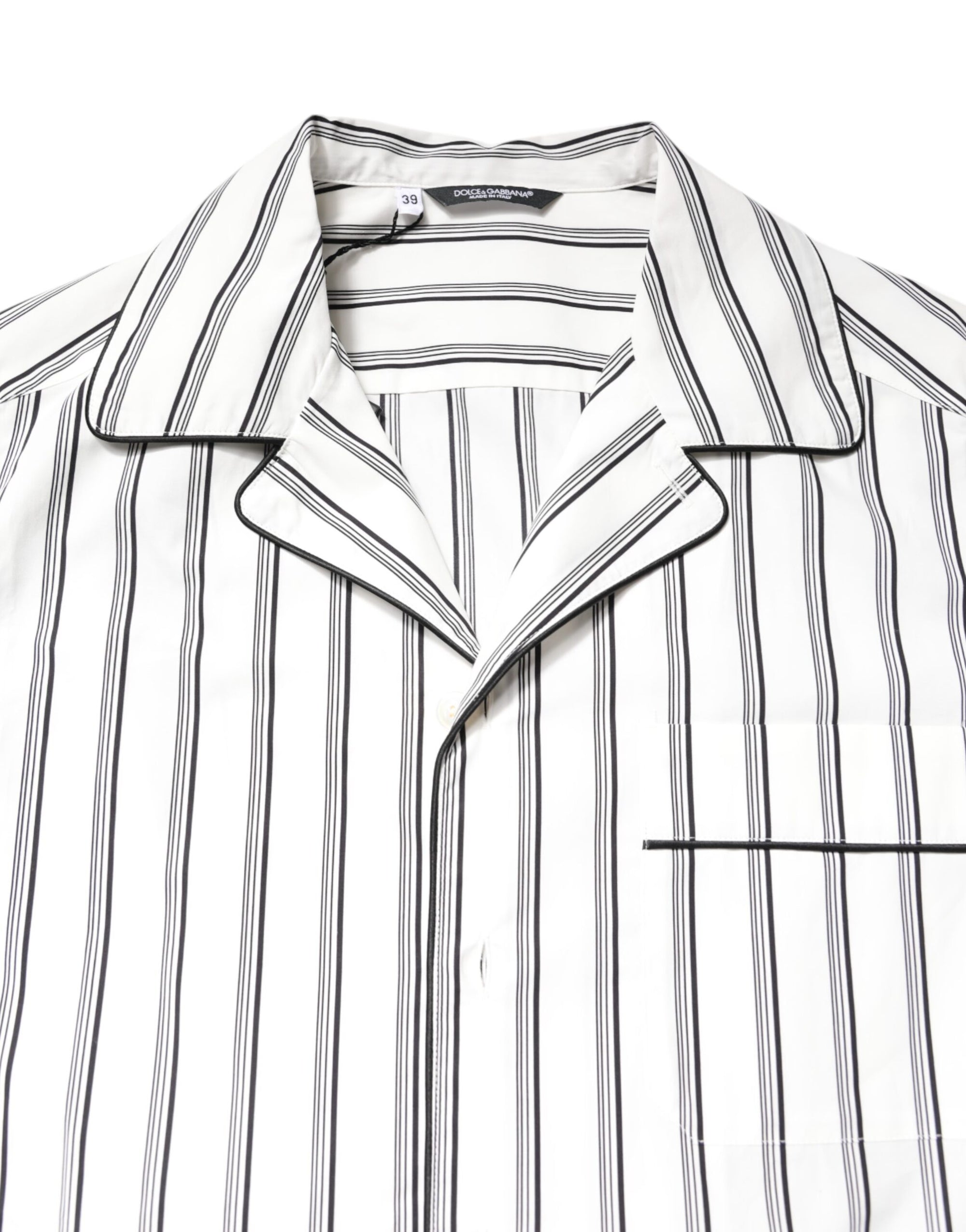 Dolce &amp; Gabbana White Stripes Lounge Pajama Sleepwear Shirt