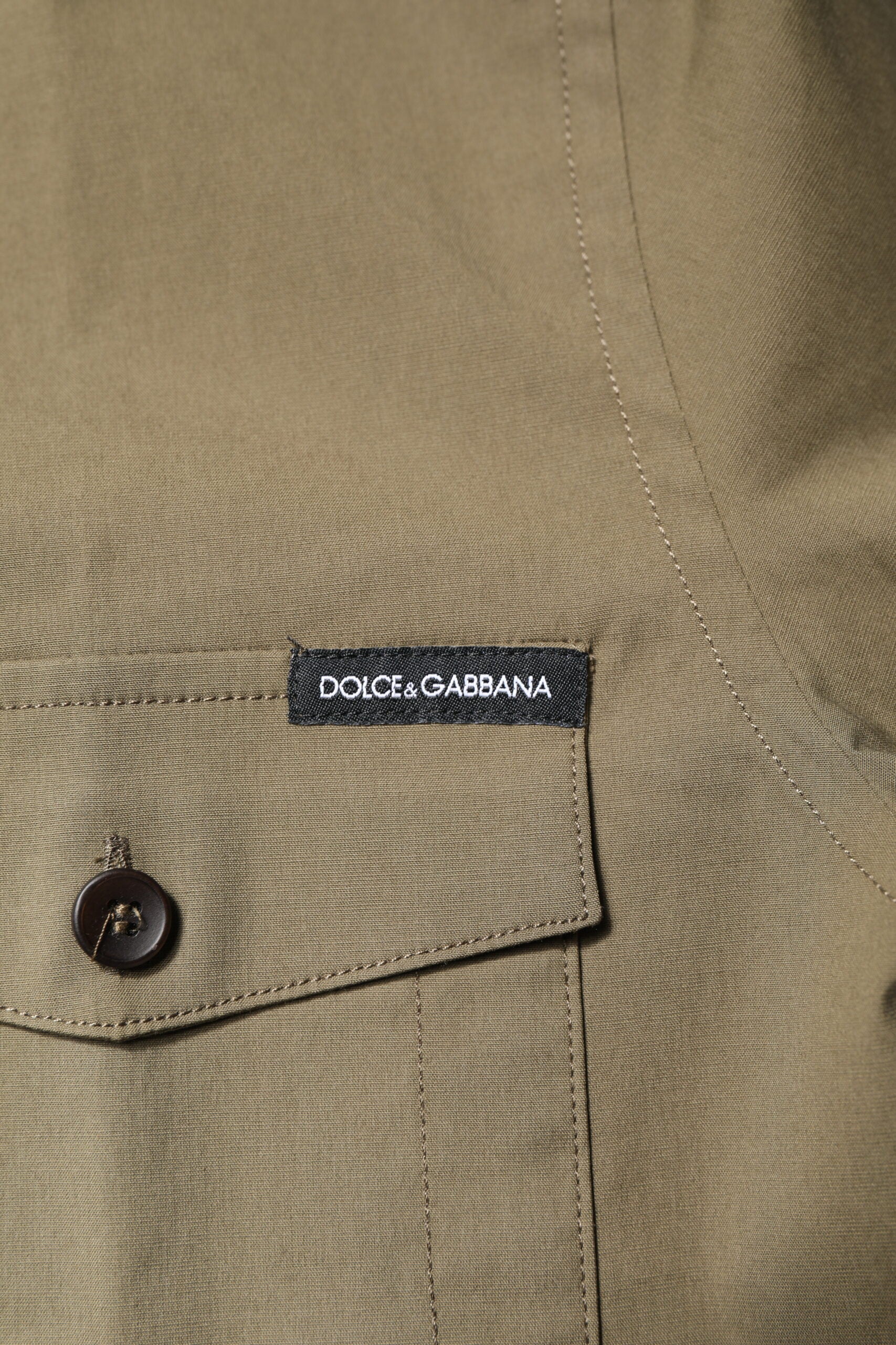 Dolce &amp; Gabbana Brown Cotton Stretch Casual Long Sleeves Shirt
