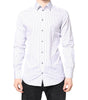Chemise habillée en coton à rayures blanches et dorées Dolce & Gabbana
