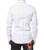 Chemise habillée en coton à rayures blanches et dorées Dolce & Gabbana