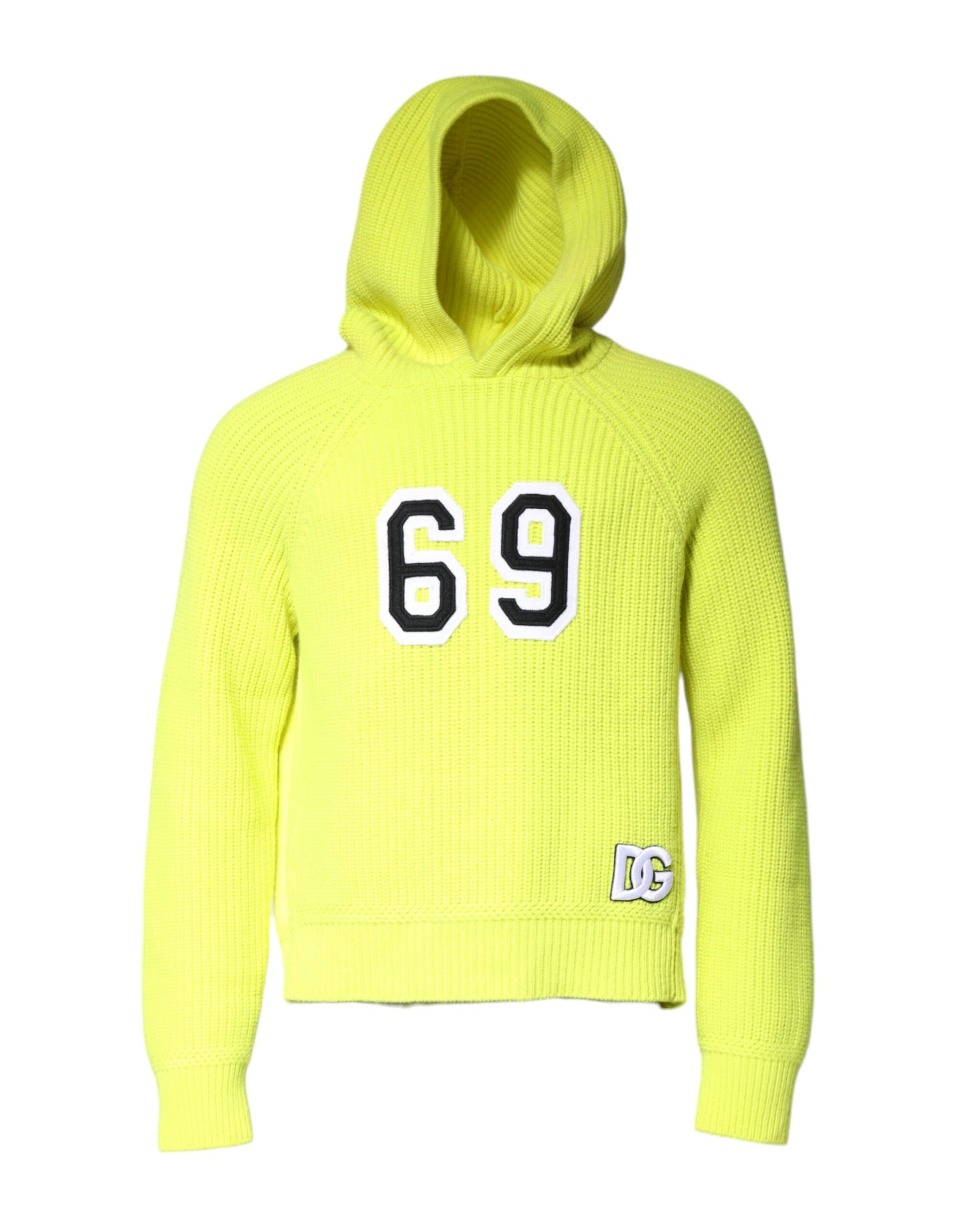 Dolce &amp; Gabbana Green 69 Knit Hooded Men Pullover Sweater