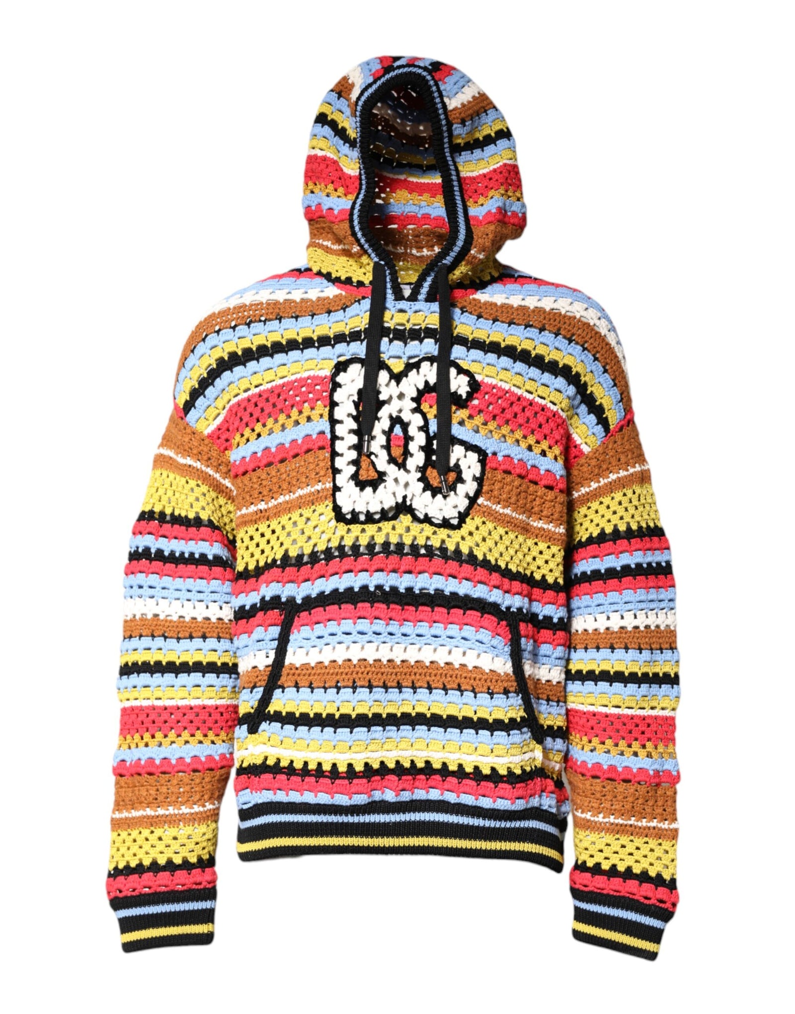Dolce &amp; Gabbana Multicolor Cotton Hooded Pullover Sweater