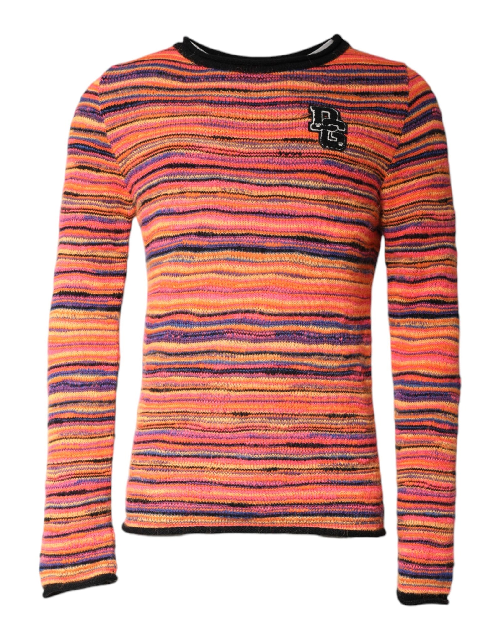 Dolce &amp; Gabbana Multicolor Wool DGLogo Knit Pullover Sweater