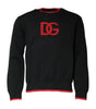 Dolce & Gabbana Black Nylon DGLogo Knit Men Pullover Sweater