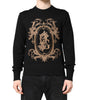 Dolce &amp; Gabbana Black Logo Embroidery Knit Pullover Sweater