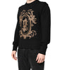 Dolce &amp; Gabbana Black Logo Embroidery Knit Pullover Sweater