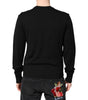 Dolce &amp; Gabbana Black Logo Embroidery Knit Pullover Sweater