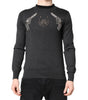 Dolce &amp; Gabbana Gray Embroidery Knit Men Pullover Sweater