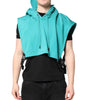 Dolce & Gabbana Green Cotton Hooded Men Sportswear Vest Sweater