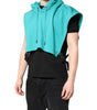 Dolce & Gabbana Green Cotton Hooded Men Sportswear Vest Sweater