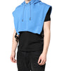 Dolce & Gabbana Blue Cotton Hooded Men Sportswear Vest Sweater