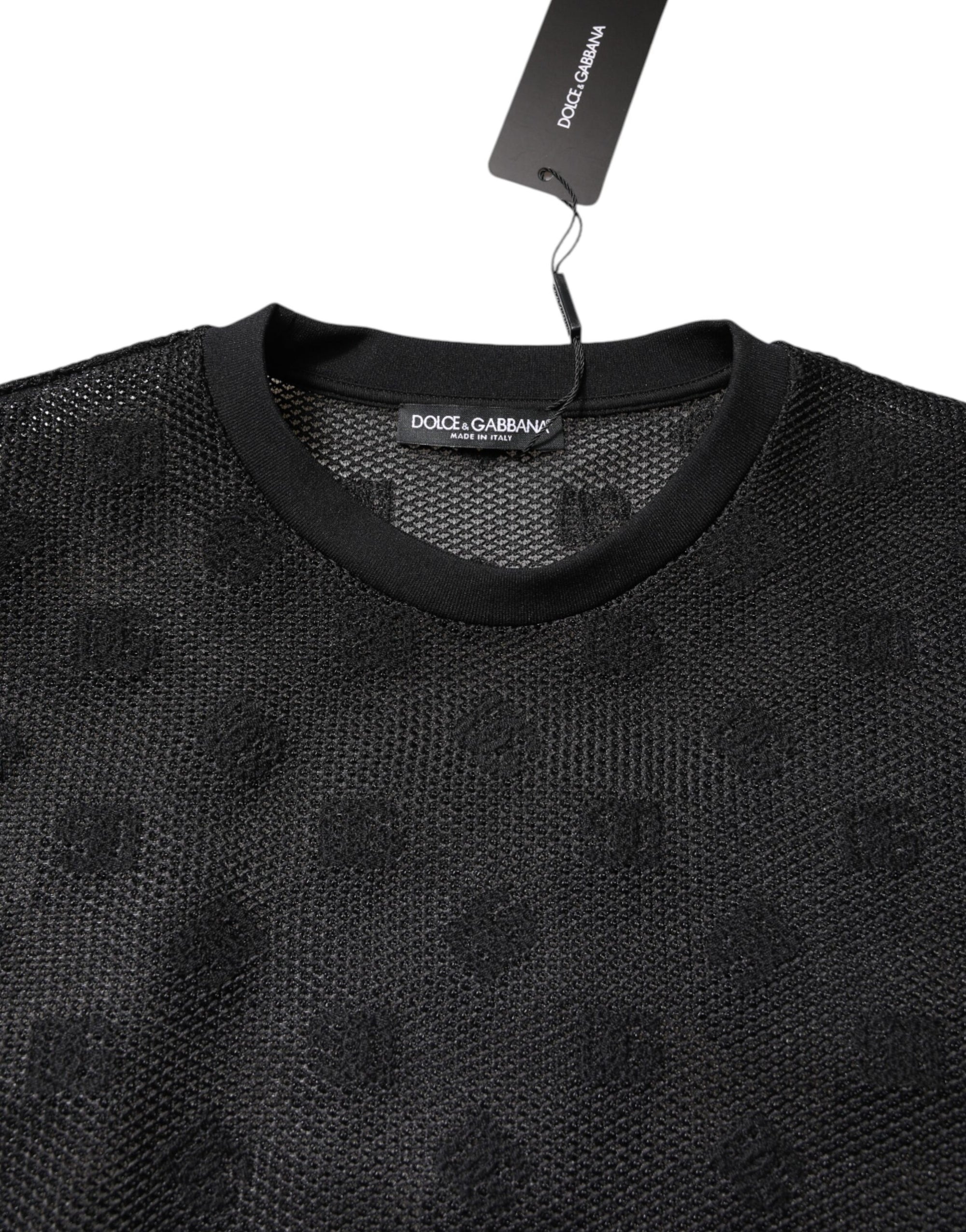 Dolce &amp; Gabbana Black See Through Logo Short Sleeves T-shirt