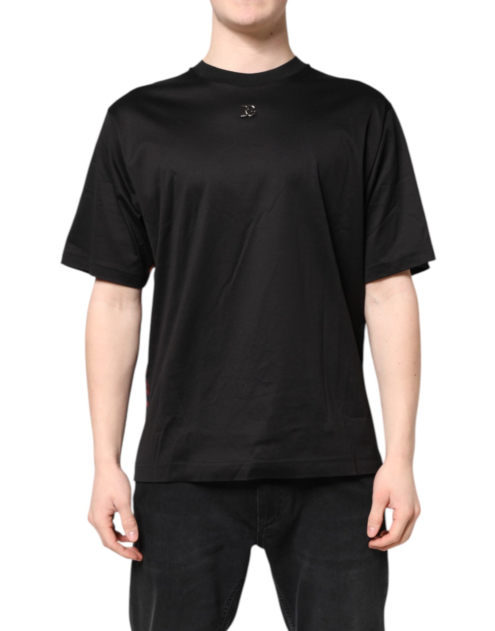 Dolce &amp; Gabbana Black Graphic Print Back Short Sleeve T-shirt