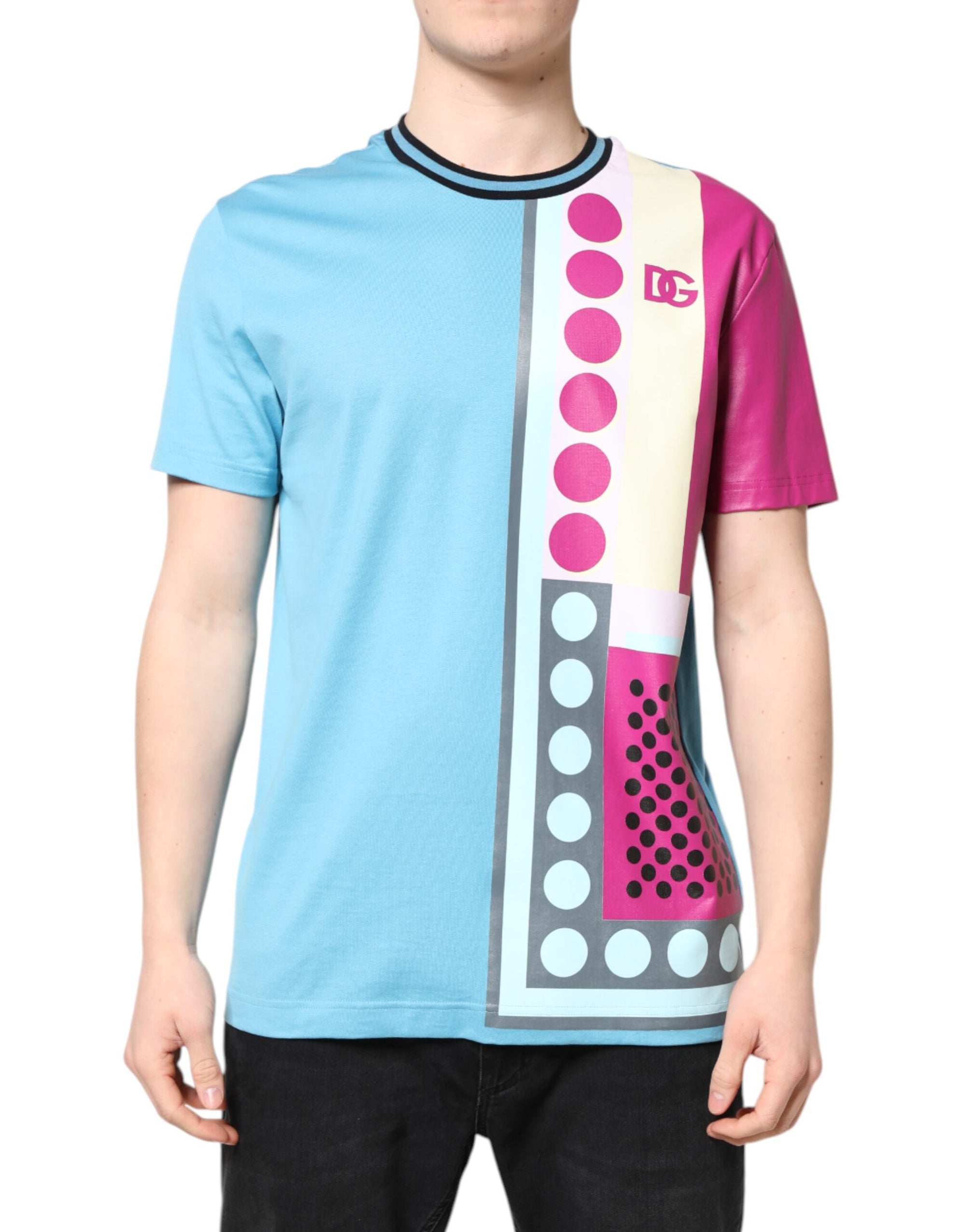 Dolce &amp; Gabbana Multicolor Printed Logo Short Sleeve T-shirt