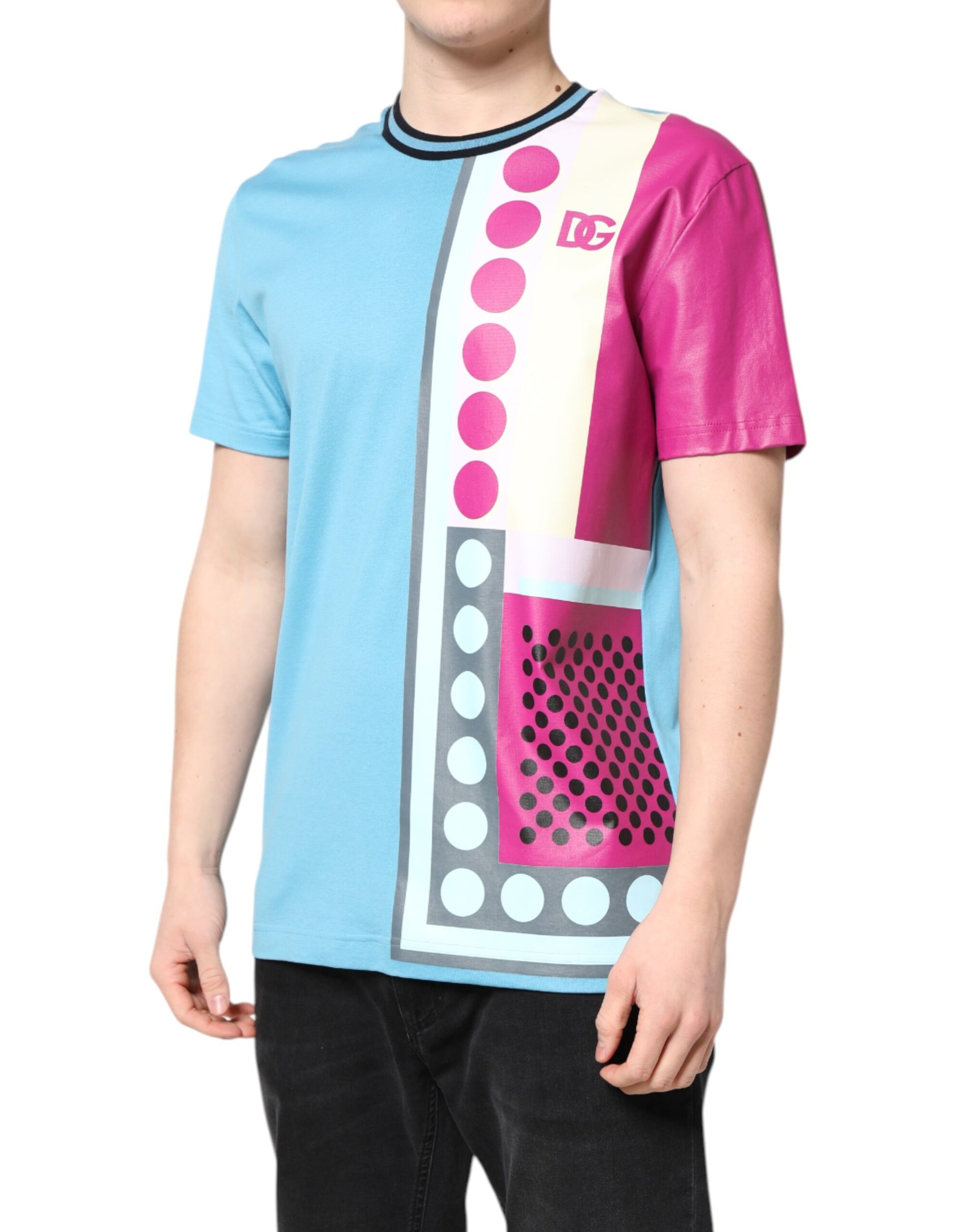 Dolce &amp; Gabbana Multicolor Printed Logo Short Sleeve T-shirt