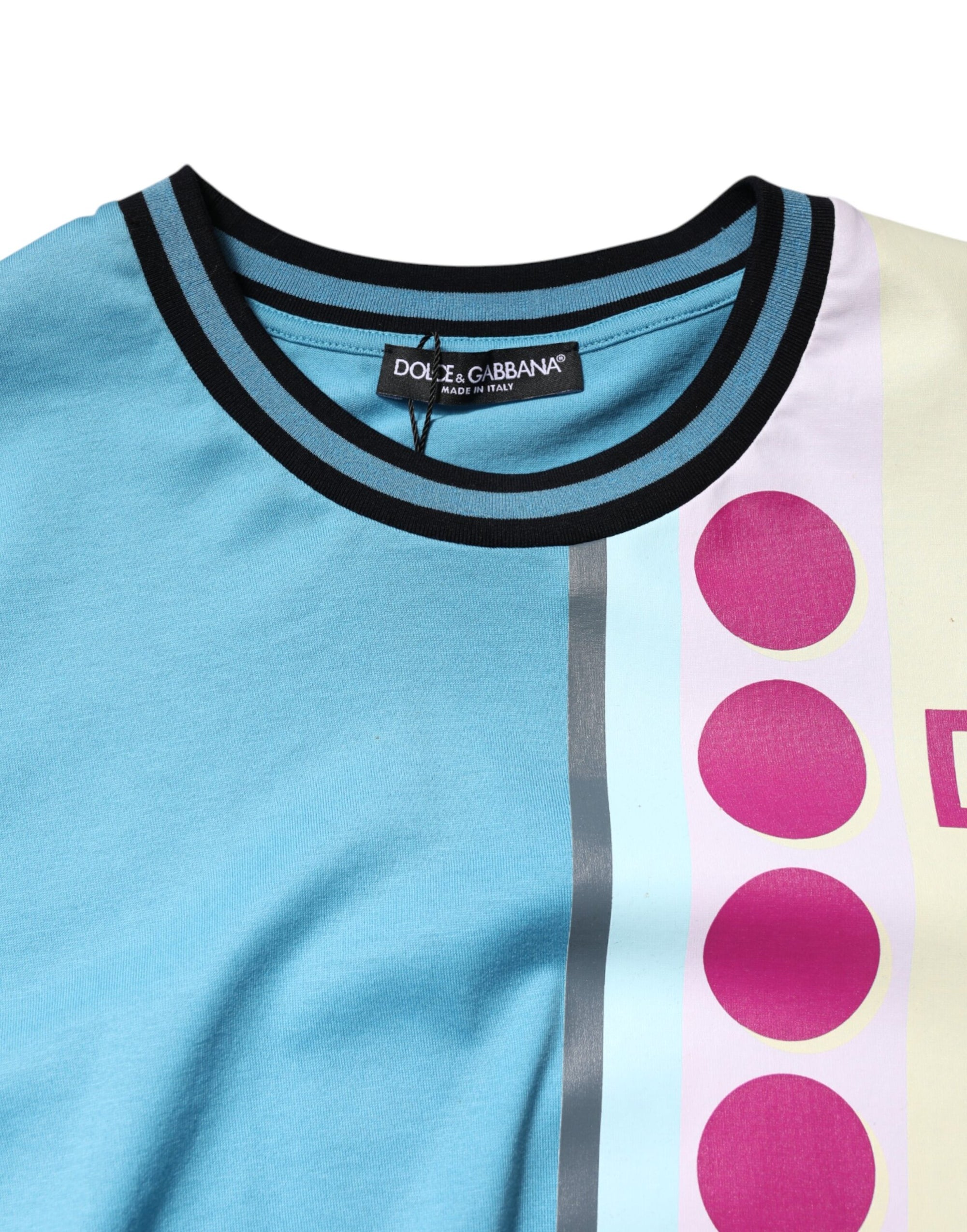 Dolce &amp; Gabbana Multicolor Printed Logo Short Sleeve T-shirt