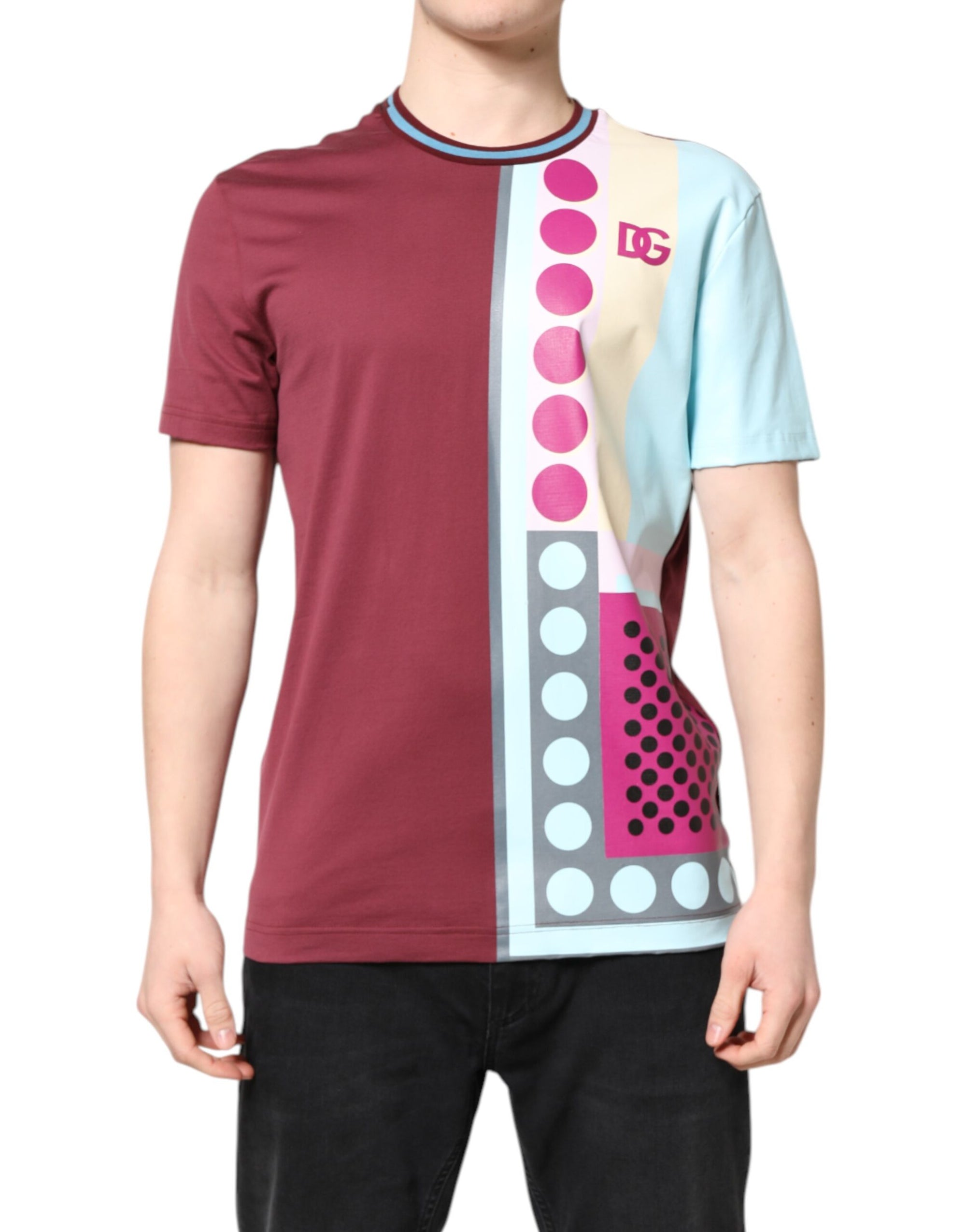 Dolce &amp; Gabbana Multicolor Printed Logo Short Sleeve T-shirt