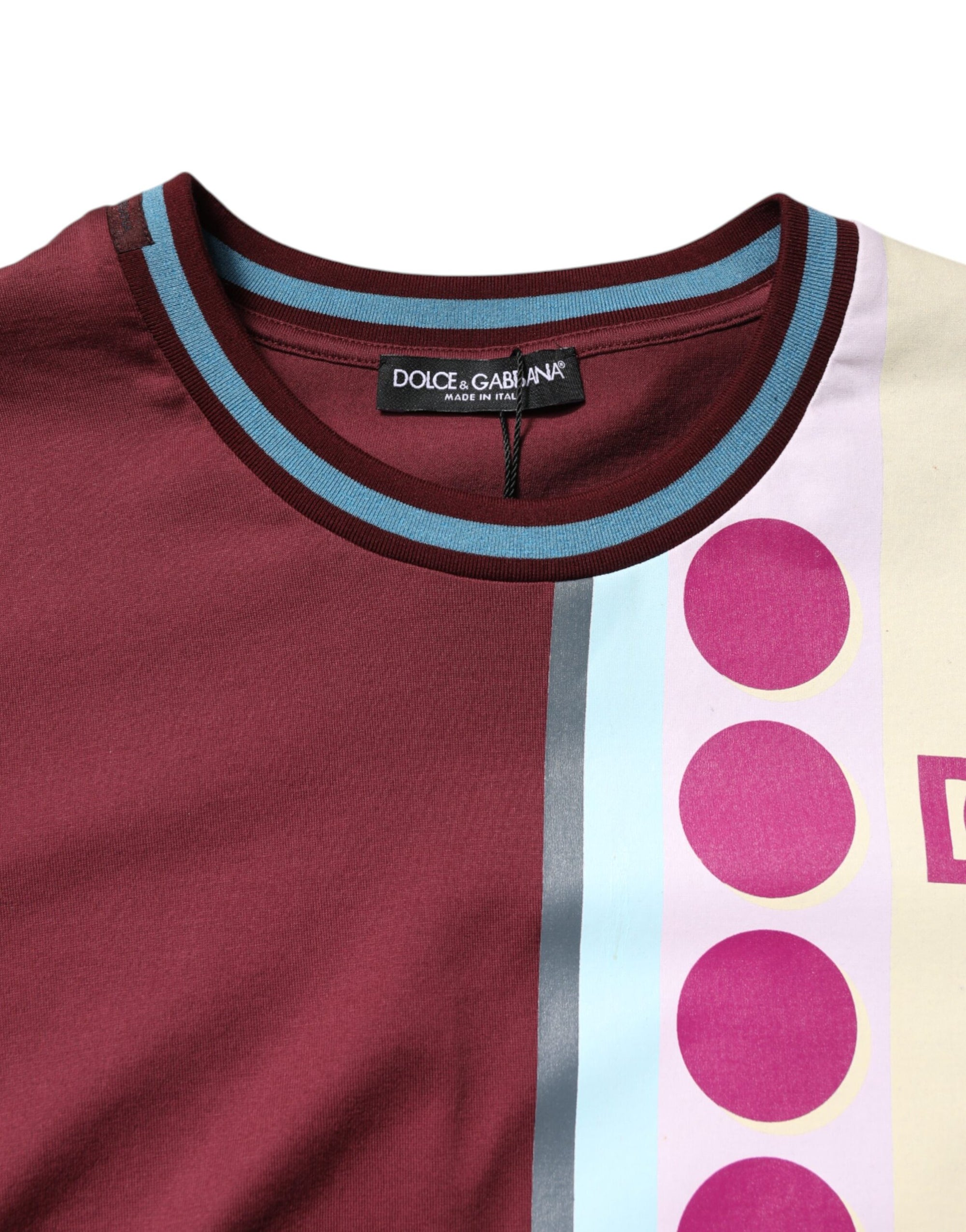 Dolce &amp; Gabbana Multicolor Printed Logo Short Sleeve T-shirt