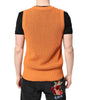 Dolce &amp; Gabbana Orange Cashmere Round Neck Sleeveless T-shirt