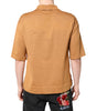 Dolce & Gabbana Brown Floral Collared Short Sleeve T-shirt