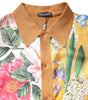 Dolce & Gabbana Brown Floral Collared Short Sleeve T-shirt