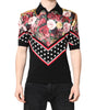 Dolce & Gabbana Black Floral Collared Short Sleeve T-shirt