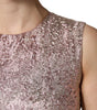 Dolce & Gabbana Pink Jacquard Sleeveless Sheath Mini Dress