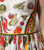Dolce &amp; Gabbana White Vegetables Sleeveless A-line Midi Dress