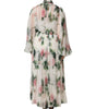 Dolce & Gabbana White Floral Roses Maxi Long Gown Dress