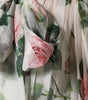 Dolce & Gabbana White Floral Roses Maxi Long Gown Dress