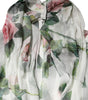 Dolce & Gabbana White Floral Roses Maxi Long Gown Dress