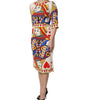 Robe mi-longue blanche à manches courtes Dolce & Gabbana Queen Of Heart