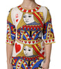 Robe mi-longue blanche à manches courtes Dolce & Gabbana Queen Of Heart