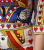 Robe mi-longue blanche à manches courtes Dolce & Gabbana Queen Of Heart