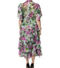 Robe mi-longue superposée en soie à fleurs multicolores Dolce &amp; Gabbana