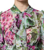 Robe mi-longue superposée en soie à fleurs multicolores Dolce &amp; Gabbana