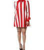 Mini-robe à manches longues à rayures blanches et rouges Dolce &amp; Gabbana