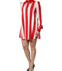 Mini-robe à manches longues à rayures blanches et rouges Dolce &amp; Gabbana