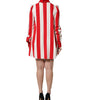 Mini-robe à manches longues à rayures blanches et rouges Dolce &amp; Gabbana