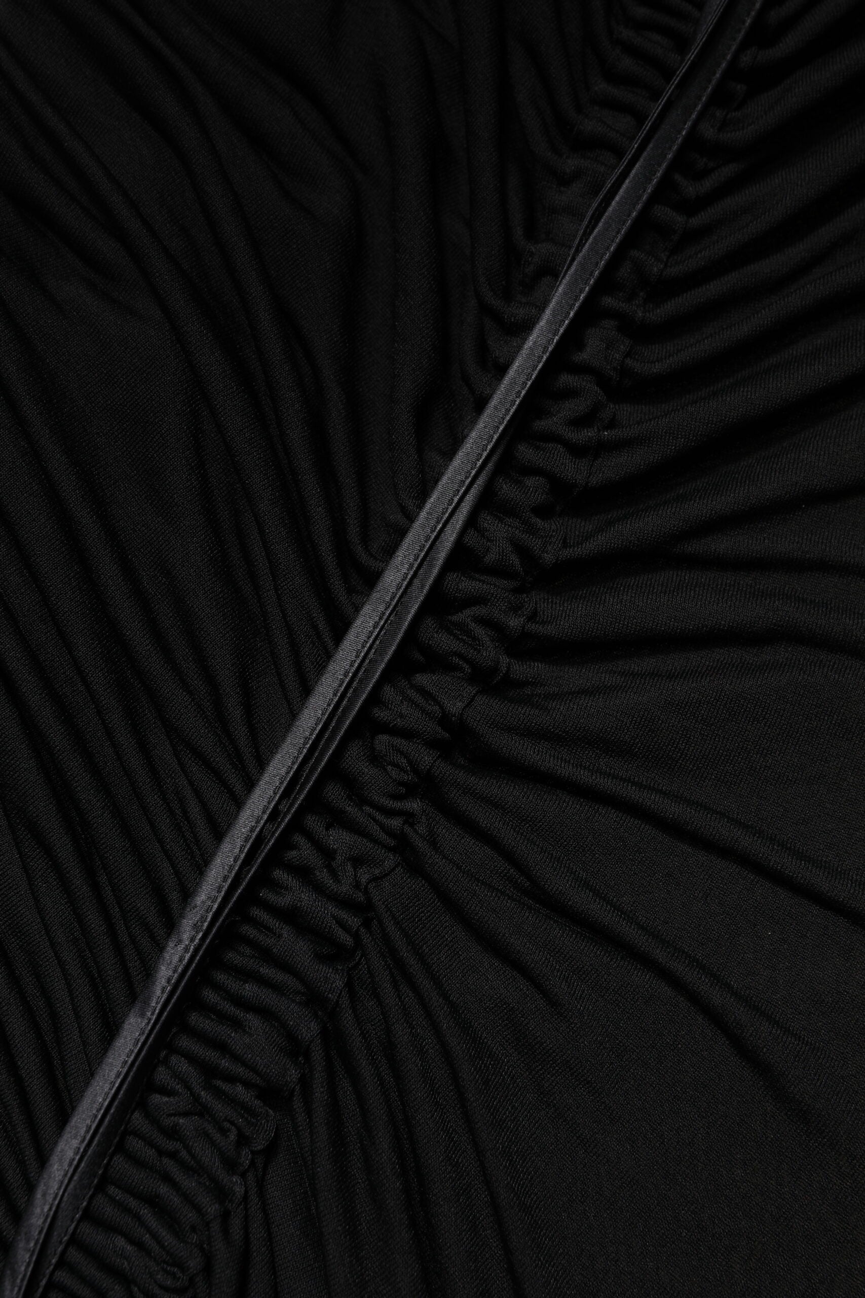 Robe fourreau longue moulante à bordure en maille noire Dolce &amp; Gabbana