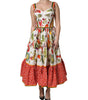 Robe trapèze sans manches à imprimé végétal blanc Dolce &amp; Gabbana