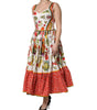 Robe trapèze sans manches à imprimé végétal blanc Dolce &amp; Gabbana
