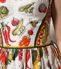 Robe trapèze sans manches à imprimé végétal blanc Dolce &amp; Gabbana