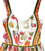 Robe trapèze sans manches à imprimé végétal blanc Dolce &amp; Gabbana