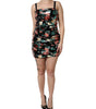 Robe fourreau noire à sequins et fleurs Dolce &amp; Gabbana sans manches