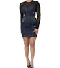 Mini-robe en jean à manches longues Dolce & Gabbana noir et bleu